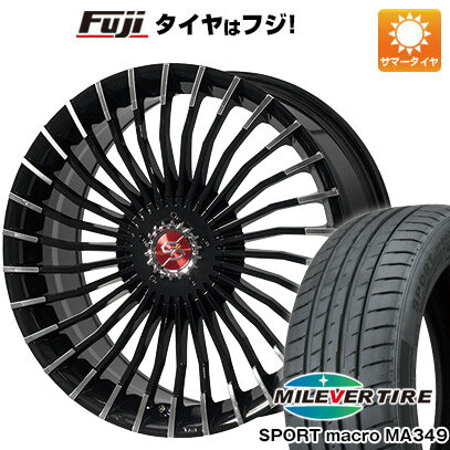 【新品国産5穴100車】 夏タイヤ ホイール4本セット 225/35R19 ミレバー スポーツマクロ MA349（限定） プレミックス グラッパ f30 (ブラックポリッシュ) 19インチ(送料無料)