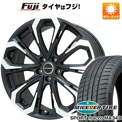 【新品国産車用5穴114.3】 夏タイヤ ホイール4本セット 225/35R20 ミレバー スポーツマクロ MA349(限定) ビッグウエイ レイシーン プラバ5X(マットブラックポリッシュ) 20インチ(送料無料)