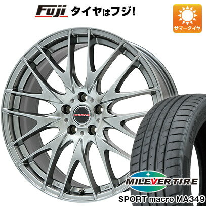 【新品国産5穴100車】 夏タイヤ ホイール4本セット 215/35R19 ミレバー スポーツマクロ MA349（限定） ビッグウエイ レイシーン プラバ9M(クロームハイパーシルバー) 19インチ(送料無料) サマータイヤ