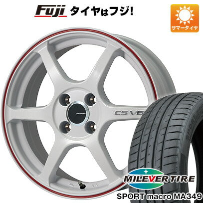 シエンタ 2022- 夏タイヤ ホイール4本セット 205/45R17 ミレバー スポーツマクロ MA349（限定） レアマイスター CS-V6(ホワイト/レッドライン) 17インチ(送料無料)