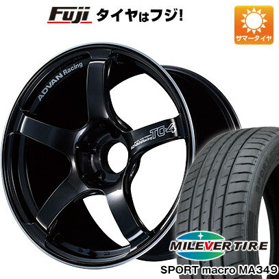 【新品国産車用5穴100】 夏タイヤ ホイール4本セット 215/45R17 ミレバー スポーツマクロ MA349(限定) ヨコハマ アドバンレーシング TC4 17インチ(送料無料)
