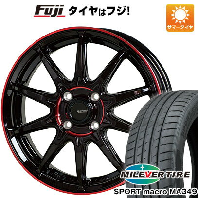 【新品国産車用4穴100】 夏タイヤ ホイール4本セット 205/45R17 ミレバー スポーツマクロ MA349(限定) ホットスタッフ ジースピード P-05R 17インチ(送料無料)