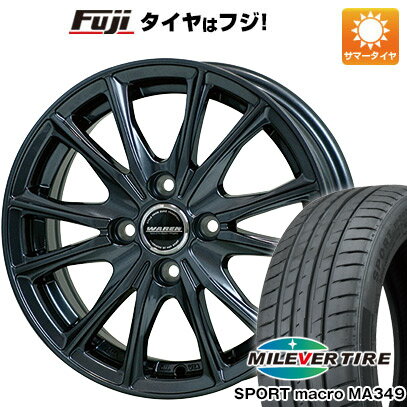 【新品国産4穴100車】 夏タイヤ ホイール4本セット 205/45R17 ミレバー スポーツマクロ MA349（限定） ホットスタッフ ヴァーレン W05 17インチ(送料無料)