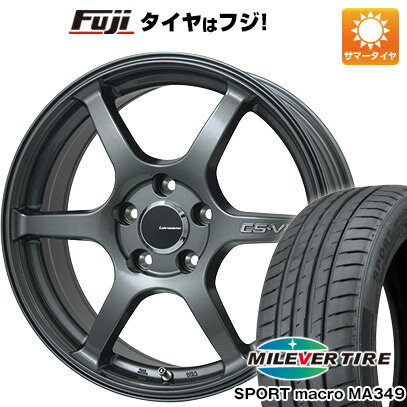 【新品国産4穴100車】 夏タイヤ ホイール4本セット 205/45R17 ミレバー スポーツマクロ MA349（限定） レアマイスター CS-V6(ガンメタ) 17インチ(送料無料)