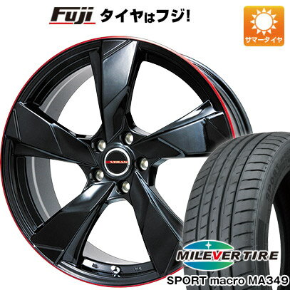 楽天フジ スペシャルセレクション【新品】シエンタ 2015-22 夏タイヤ ホイール4本セット 195/50R16 ミレバー スポーツマクロ MA349（限定） プレミックス ヴェランV（グロスブラック/レッドリム） 16インチ（送料無料）