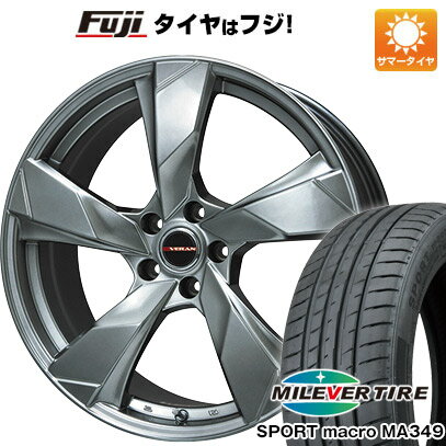 【新品国産5穴114.3車】 夏タイヤ ホイール4本セット 225/35R20 ミレバー スポーツマクロ MA349（限定） プレミックス ヴェランV(クロームハイパーシルバー) 20インチ(送料無料)