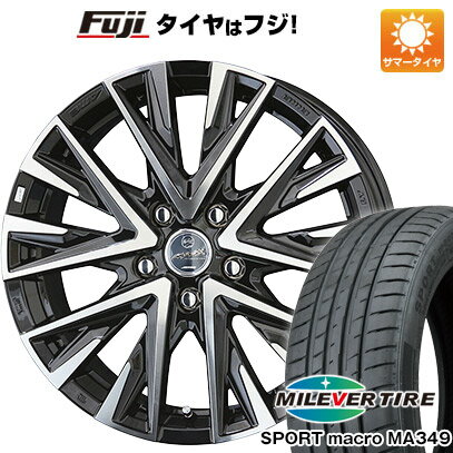 【新品国産5穴114.3車】 夏タイヤ ホイール4本セット 235/55R18 ミレバー スポーツマクロ MA349（限定） 共豊 スマック レジーナ 18インチ(送料無料)