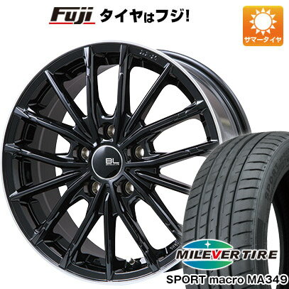  夏タイヤ ホイール4本セット 235/55R18 ミレバー スポーツマクロ MA349（限定） ブランドルライン DF-10M グロスブラック/リムポリッシュ 18インチ(送料無料)