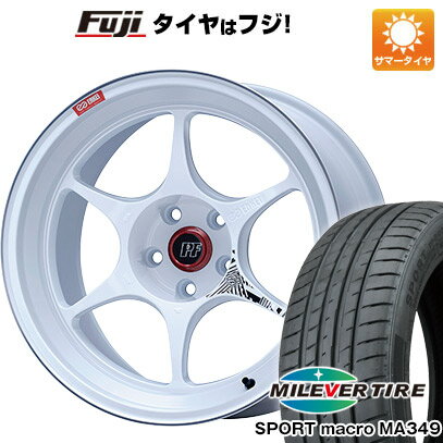  夏タイヤ ホイール4本セット 235/45R18 ミレバー スポーツマクロ MA349（限定） エンケイ PF06 マシニングホワイト 18インチ(送料無料)