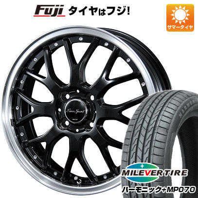 【新品 軽自動車】N-BOX タント スペーシア 夏タイヤ ホイール4本セット 165/55R15 ミレバー ハーモニック プラス MP070(限定) ブレスト ユーロスポーツ タイプ815 15インチ(送料無料)
