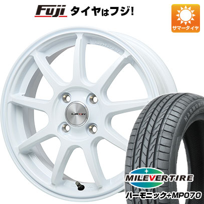 【新品 軽自動車】N-BOX タント スペーシア 夏タイヤ ホイール4本セット 165/55R15 ミレバー ハーモニック プラス MP070(限定) レアマイスター LMスポーツLM-QR ホワイト 15インチ(送料無料)