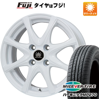 【新品 軽自動車】N-BOX タント スペーシア 夏タイヤ ホイール4本セット 155/65R14 ミレバー ハーモニック MP270(限定) プレミックス アマルフィV Jr(ホワイト) 14インチ(送料無料)