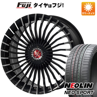 【新品国産5穴114.3車】 夏タイヤ ホイール4本セット 225/35R20 ネオリン ネオスポーツ(限定) プレミックス グラッパ f30 (ブラックポリッシュ) 20インチ(送料無料)