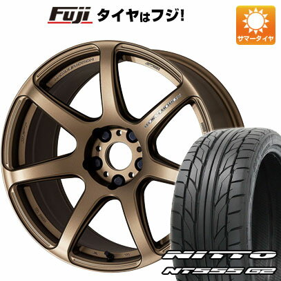 【パンク保証付き】【新品国産車用5穴100】 夏タイヤ ホイール4本セット 215/40R18 ニットー NT555 G2 WORK ワーク エモーション T7R 18インチ(送料無料)