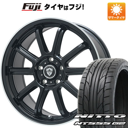 【パンク保証付】【新品国産5穴100車】 夏タイヤ ホイール4本セット 225/40R18 ニットー NT555 G2 ブランドル V15BP 18インチ(送料無料)