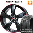 【パンク保証付き】【新品国産5穴114.3車】 夏タイヤ ホイール4本セット 215/45R18 ニットー NT555 G2 プレミックス ヴェランV(グロスブラック/レッドリム) 18インチ(送料無料) サマータイヤ