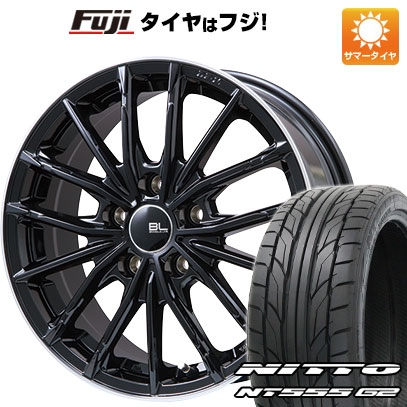 【パンク保証付き】【新品国産5穴114.3車】 夏タイヤ ホイール4本セット 215/45R18 ニットー NT555 G2 ブランドルライン DF-10M グロスブラック/リムポリッシュ 18インチ(送料無料) サマータイヤ