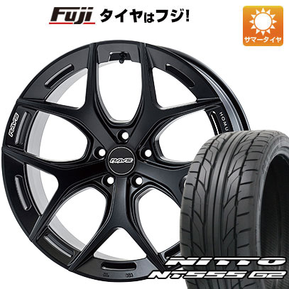 【パンク保証付き】【新品国産5穴114.3車】 夏タイヤ ホイール4本セット 245/40R20 ニットー NT555 G2 レイズ ホムラ 2X5FT 20インチ(送料無料)