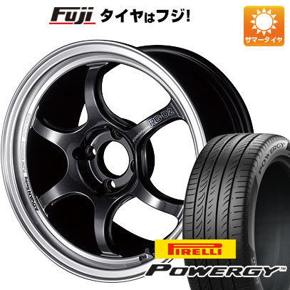 【新品国産4穴100車】 夏タイヤ ホイール4本セット 195/55R15 ピレリ パワジー ヨコハマ アドバンレーシング RG-DII 15インチ(送料無料)