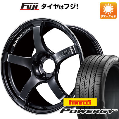 【新品国産車用4穴100】 夏タイヤ ホイール4本セット 185/60R15 ピレリ パワジー ヨコハマ アドバンレーシング TC4 15インチ(送料無料)