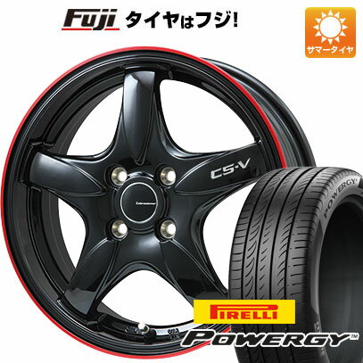【新品国産車用5穴114.3】 夏タイヤ ホイール4本セット 205/65R15 ピレリ パワジー レアマイスター CS-V(グロスブラック/レッドリム) 15インチ(送料無料)