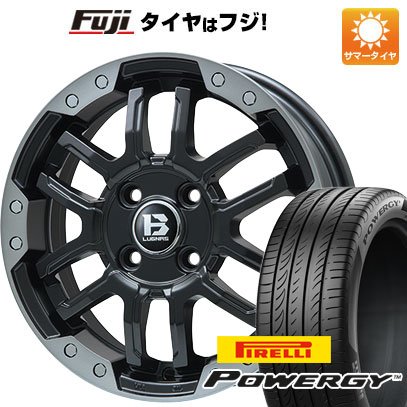 【新品国産4穴100車】 夏タイヤ ホイール4本セット 195/55R16 ピレリ パワジー ビッグウエイ B-LUGNAS FRD(マットブラック/ブラッククリアリム) 16インチ(送料無料)