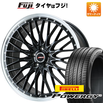 【新品国産5穴114.3車】 夏タイヤ ホイール4本セット 235/35R19 ピレリ パワジー プレミックス MER PROMESH グロスブラック/リムポリッシュ 19インチ(送料無料)