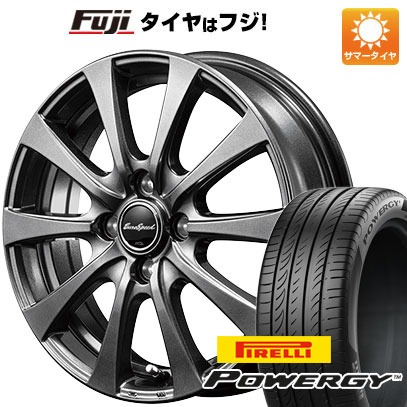 【新品国産4穴100車】 夏タイヤ ホイール4本セット 195/55R15 ピレリ パワジー MID ユーロスピード G10 15インチ(送料無料)