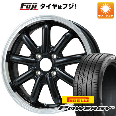 【新品 軽自動車】N-BOX タント スペーシア 夏タイヤ ホイール4本セット 165/55R15 ピレリ パワジー ブランドルライン ストレンジャーKST-9改 ブラック/リムポリッシュ 15インチ(送料無料)