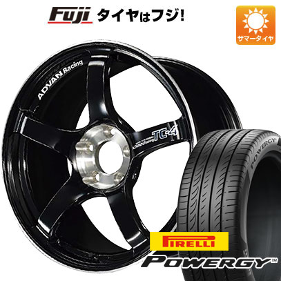 ホイールYOKOHAMA アドバンレーシング TC4 SEホイールサイズ6.50-16HOLE/PCD インセットF：4H/100【インセットについて】ご登録頂いたお車に適合するサイズをご用意させて頂きます。ご指定がある場合は備考にご記載下さい。※一部限定品など、ご指定頂けない場合がございます。ホイールカラーRACING GLOSS BLACK&DIAMOND CUT・RACING HYPER BLACK&DIAMOND CUTセンターキャップ4個指定なし+\0不要+\18920シルバーアルマイト+\19800ブラック+\20680ハイパーブラック+\20680アンバーブロンズメタリック+\20680ダークブロンズメタリック+\20680ライトゴールドアルマイト+\20680ブルーアルマイト+\22000ホワイト+\22000キャンデーレッド+\22000レーシングサンドメタリック+\19360LIGHT BROWN ALUMITE HIGH or LOW TYPE+\19360ブラック※ハイ・ローのみの設定+\21560クローム※ハイ・ローのみの設定+\21560CANDY RED HIGH or LOW TYPEタイヤPIRELLI パワジータイヤサイズ195/55R16セット内容タイヤ＆ホイール4本セットの価格です。タイヤ・ホイールの組み込みとバランス調整後に発送いたします。画像は5穴車用です参考適合車種アクア（MXPK10）・カローラアクシオ（140系）・カローラフーィルダー（140系）・ラクティス（100系）・ウイングロード（Y12系）・キューブ（Z12系）・ティーダ・ノート（E12系）・フィット（GR系 クロスター）・フリード（GB3 GB4）・フリードスパイク・フリードスパイクハイブリッド・フリードハイブリッド（GP3） ・デミオ（DJ系）・マツダ2 ※参考適合車種掲載車両でも、適合しない場合が有ります。予めご了承願います。装着適合確認について適合車種に掲載されている車種でも、年式・型式・グレードによっては装着サイズが異なる場合がございます。 標準装着サイズよりインチを下げる場合はキャリパー干渉の恐れがございますので、オススメ致しておりません。 オフセット等、お車とのマッチングについては、ご注文の際に弊社からご案内させていただきますので予めご了承願います。（ご指定のサイズがある場合、ご注文の際、入力お願いします。） ホイールによりキャリパークリアランス・ハブ高・インセット（オフセット）等異なります。適合車種掲載車両でも、装着出来ない場合もございます。また車両の加工・調整が必要な場合もございます。詳しくは問い合わせ下さい。 ご購入後の返品や交換お受け出来ませんのでご注意下さい納期について商品により完売・欠品の場合もございます。また、お取り寄せに時間のかかる商品もございますので、お急ぎの場合は予めお問合せ下さい。特記事項商品代金には追加オプション(ナット等)の金額は含まれておりません。ご注文後に、弊社より合計金額をご案内致します。ご注文の際には、車種名・年式・型式・グレード・ノーマル車高かローダウンか等、出来るだけ詳しくご入力お願い致します。 掲載している商品画像はイメージです。ホイールのサイズやインセットなどにより、リム幅やセンター部の落ち込み寸法は異なります。画像と現物のイメージ相違によるお取替えや返品は承ることは出来ません。 お問い合わせお電話でのお問い合わせはこちらE-mail　rakuten-outlet@fujicorporation.ne.jp ※商品番号は（fuji-190-148466-36996-36996）です。