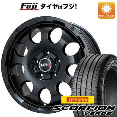 【新品国産車用5穴114.3】 夏タイヤ ホイール4本セット 215/70R16 ピレリ スコーピオン ヴェルデ レアマイスター LMG CS-9 マットブラック 16インチ(送料無料)