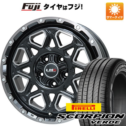 【新品国産5穴114.3車】 夏タイヤ ホイール4本セット 215/70R16 ピレリ スコーピオン ヴェルデ レアマイスター LMG モンタグナ(ブラックポリッシュ/ブラッククリア) 16インチ(送料無料) サマータイヤ