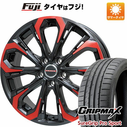 【新品国産5穴114.3車】 夏タイヤ ホイール4本セット 245/45R19 グリップマックス シュアグリップ PRO SPORTS BSW（限定） ビッグウエイ レイシーン プラバ5X(レッドクリア) 19インチ(送料無料)