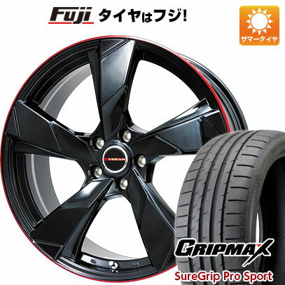 【新品国産車用5穴114.3】 夏タイヤ ホイール4本セット 225/35R19 グリップマックス シュアグリップ PRO SPORT BSW（限定） プレミックス ヴェランV(グロスブラック/レッドリム) 19インチ(送料無料)