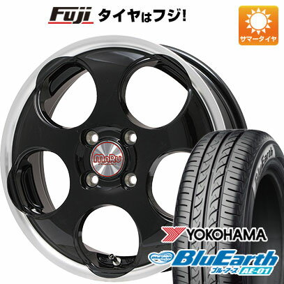 楽天フジ スペシャルセレクション【新品国産4穴100車】 夏タイヤ ホイール4本セット 175/60R16 ヨコハマ ブルーアース AE-01 プレミックス マル（ブラック/リムポリッシュ） 16インチ（送料無料）