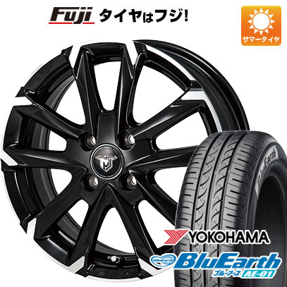 【新品国産車用4穴100】 夏タイヤ ホイール4本セット 185/55R15 ヨコハマ ブルーアース AE-01 モンツァ JPスタイル MJ-V 15インチ(送料無料)