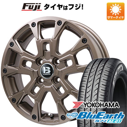 【新品 軽自動車】エブリイワゴン 夏タイヤ ホイール4本セット 165/50R15 ヨコハマ ブルーアース AE-01 ビッグウエイ B-LUGNAS BRD(マットブロンズ) 15インチ(送料無料)