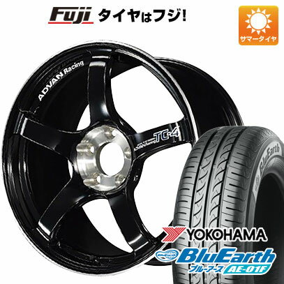【新品国産車用4穴100】 夏タイヤ ホイール4本セット 195/55R16 ヨコハマ ブルーアース AE-01F ヨコハマ アドバンレーシング TC4 SE 16インチ(送料無料)