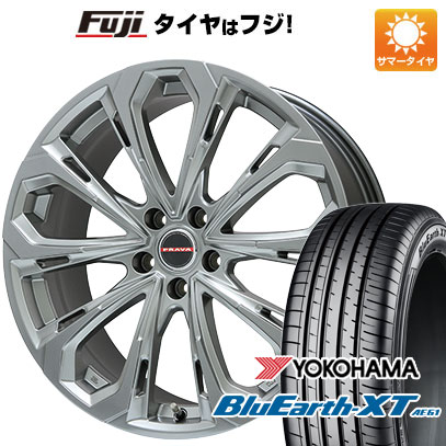 【新品国産5穴114.3車】 夏タイヤ ホイール4本セット 215/60R16 ヨコハマ ブルーアース XT AE61 ビッグウエイ レイシーン プラバ5X(クロームハイパーシルバー) 16インチ(送料無料) サマータイヤ