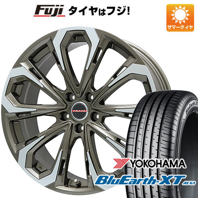 【新品国産5穴114.3車】 夏タイヤ ホイール4本セット 205/55R17 ヨコハマ ブルーアース XT AE61 ビッグウエイ レイシーン プラバ5X(ブロンズポリッシュ) 17インチ(送料無料)