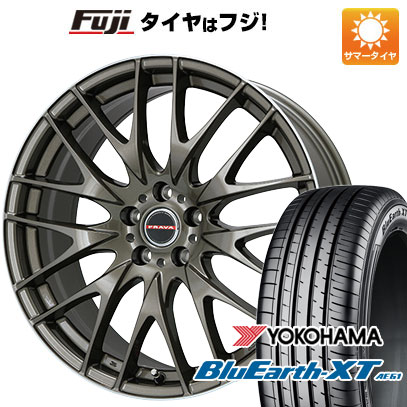 【新品国産5穴114.3車】 夏タイヤ ホイール4本セット 225/50R18 ヨコハマ ブルーアース XT AE61 ビッグウエイ レイシーン プラバ9M(ブロンズ/リムポリッシュ) 18インチ(送料無料) サマータイヤ