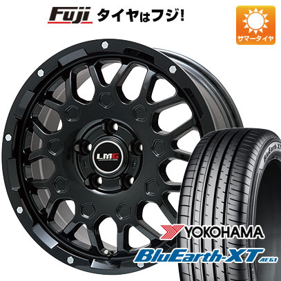 【新品国産5穴114.3車】 夏タイヤ ホイール4本セット 225/60R18 ヨコハマ ブルーアース XT AE61 レアマイスター LMG MS-9W グロスブラック 18インチ(送料無料)