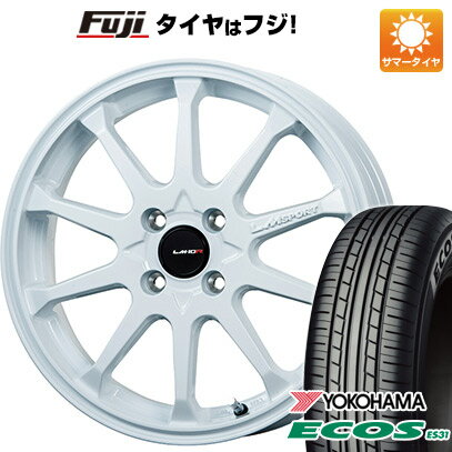 【新品 軽自動車】エブリイワゴン 夏タイヤ ホイール4本セット 165/50R15 ヨコハマ エコス ES31 レアマイスター LMスポーツLM-10R(ホワイト) 15インチ(送料無料)