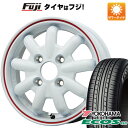 2025年製 日本製 【新品 軽自動車】N-BOX タント スペーシア 夏タイヤ ホイール4本セット 165/55R15 ヨコハマ エコス ES31 ブランドルライン ストレンジャーKST-9改(ホワイトレッドライン) 15インチ(送料無料)