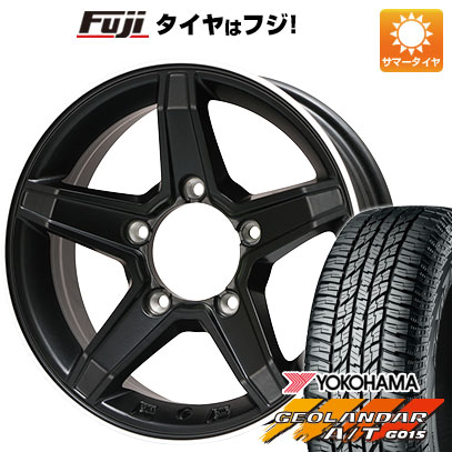 【新品】ジムニーシエラ 夏タイヤ ホイール4本セット 215/75R15 ヨコハマ ジオランダー A/T G015 OWL/RBL プレミックス エステラ(マットブラック/リムポリッシュ) 15インチ(送料無料)