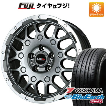 【取付対象】 【送料無料】 225/65R17 17インチ LEHRMEISTER LMG MS-9W ガンメタリムポリッシュ 7.5J 7.50-17 YOKOHAMA ヨコハマ ブルーアース RV-02 サマータイヤ ホイール4本セット