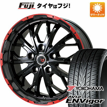 【新品国産5穴114.3車】 夏タイヤ ホイール4本セット 245/40R20 ヨコハマ エイビッド エンビガーS321 レアマイスター LMG ヴァスティア(グロスブラック/レッドリム) 20インチ(送料無料) サマータイヤ