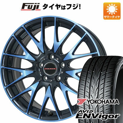 【新品国産5穴114.3車】 夏タイヤ ホイール4本セット 215/45R18 ヨコハマ エイビッド エンビガーS321 ビッグウエイ レイシーン プラバ9M(ブルークリア) 18インチ(送料無料) サマータイヤ
