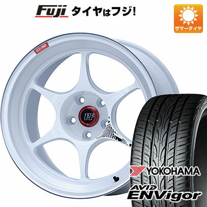 【新品国産5穴114.3車】 夏タイヤ ホイール4本セット 225/55R18 ヨコハマ エイビッド エンビガーS321 エンケイ PF06 マシニングホワイト 18インチ(送料無料)