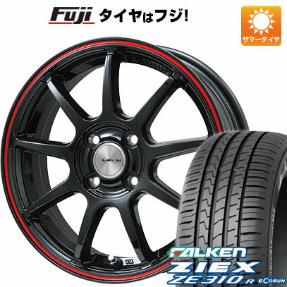 【新品国産車用4穴100】 夏タイヤ ホイール4本セット 185/60R15 ファルケン ジークス ZE310R エコラン(限定) レアマイスター LMスポーツLM-QR グロスブラック/レッドライン 15インチ(送料無料)